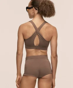 Casall Women's V-Neck Crossback Bikini Top Warm Khaki
