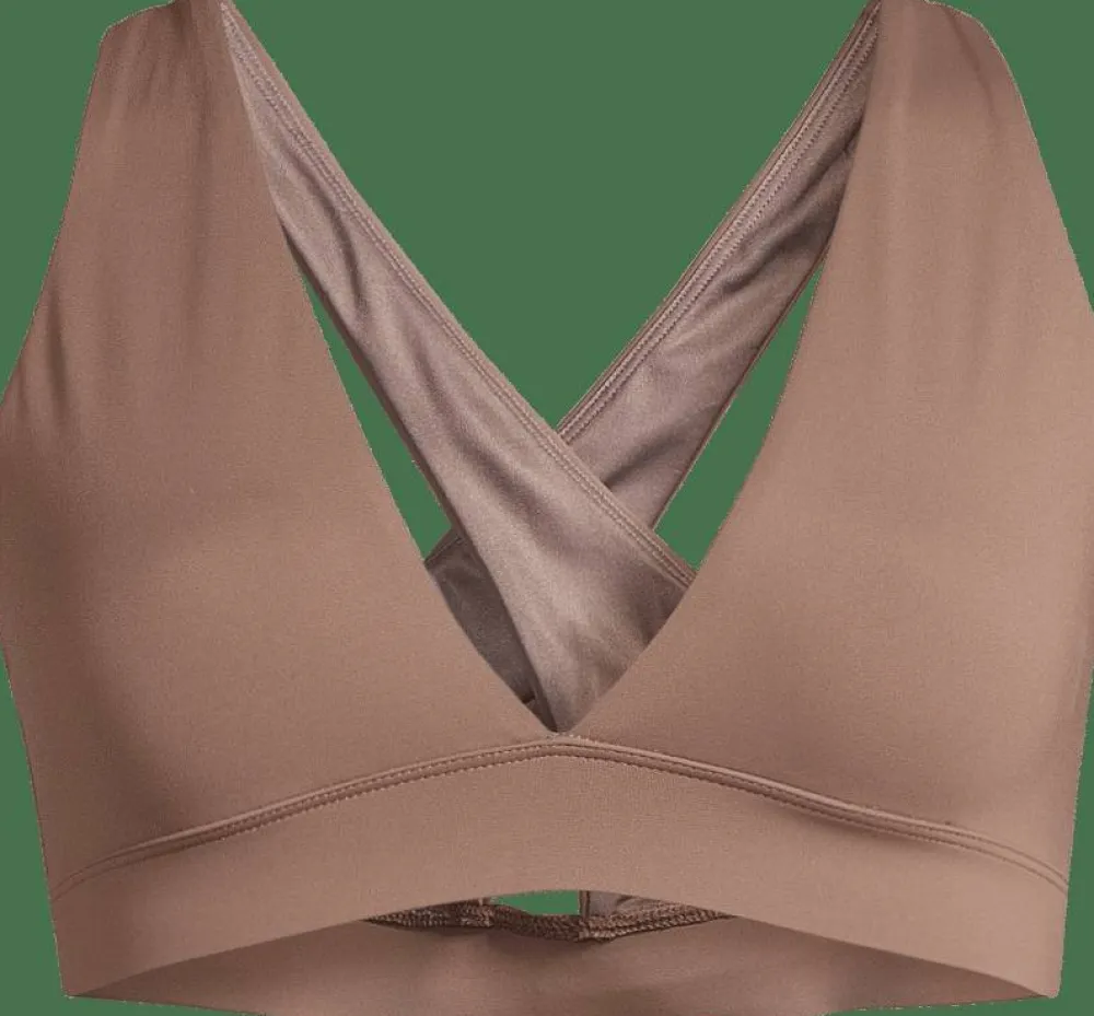 Casall Women's V-Neck Crossback Bikini Top Warm Khaki
