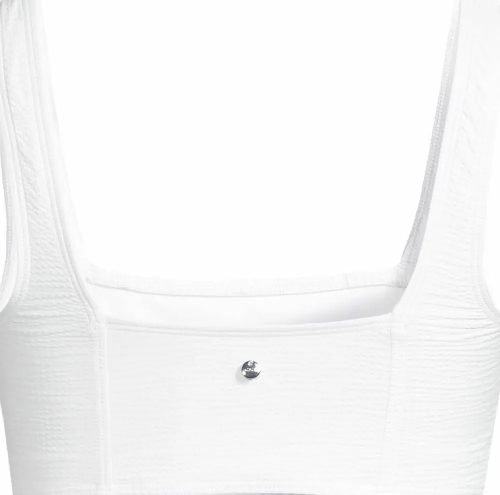 Casall Women's Waffle Square Neck Bikini Top White Outlet