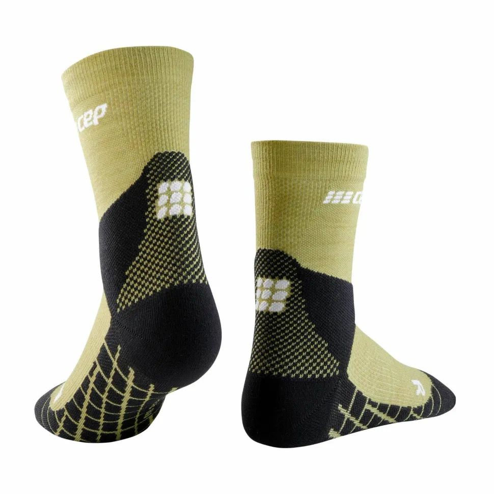 CEP Men's Hiking Light Merino Mid Cut Compression Socks Light Olive