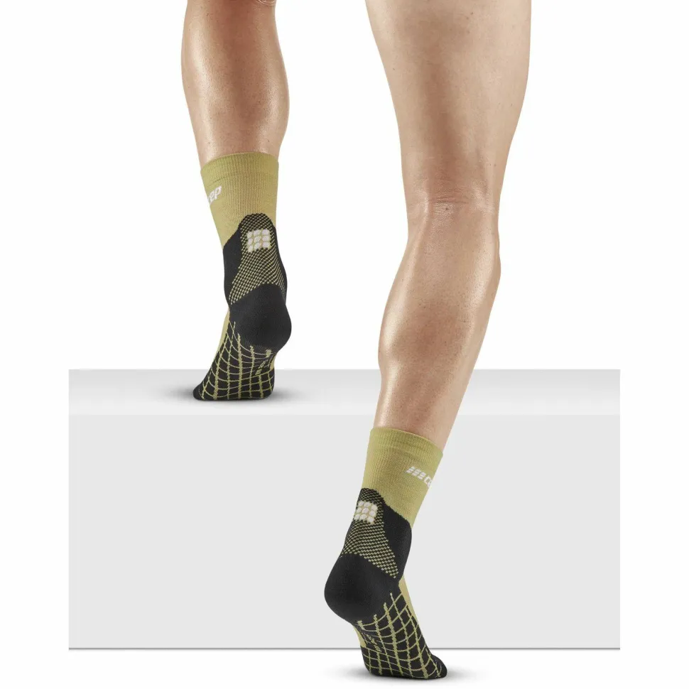 CEP Men's Hiking Light Merino Mid Cut Compression Socks Light Olive