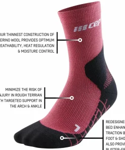Sale Women's Hiking Light Merino Mid Cut Compression Socks Damstrumpor