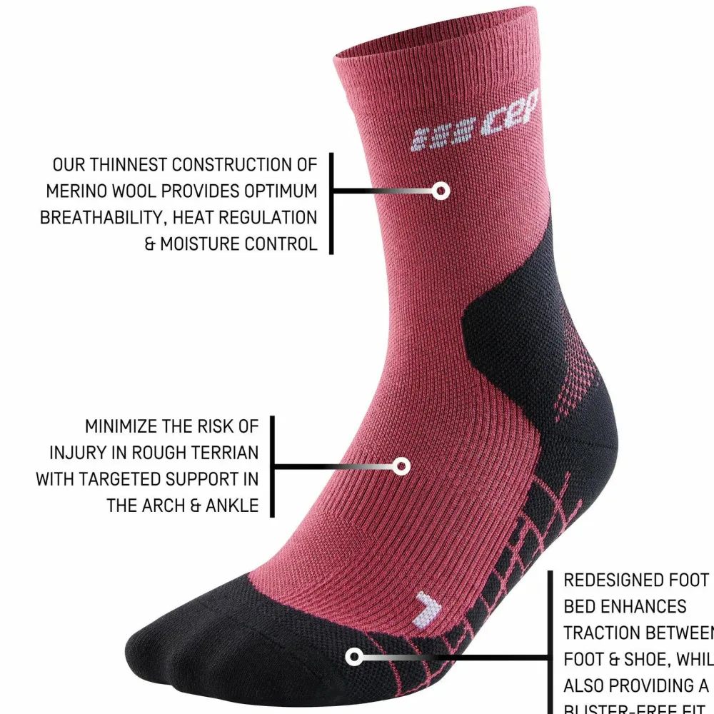Sale Women's Hiking Light Merino Mid Cut Compression Socks Damstrumpor