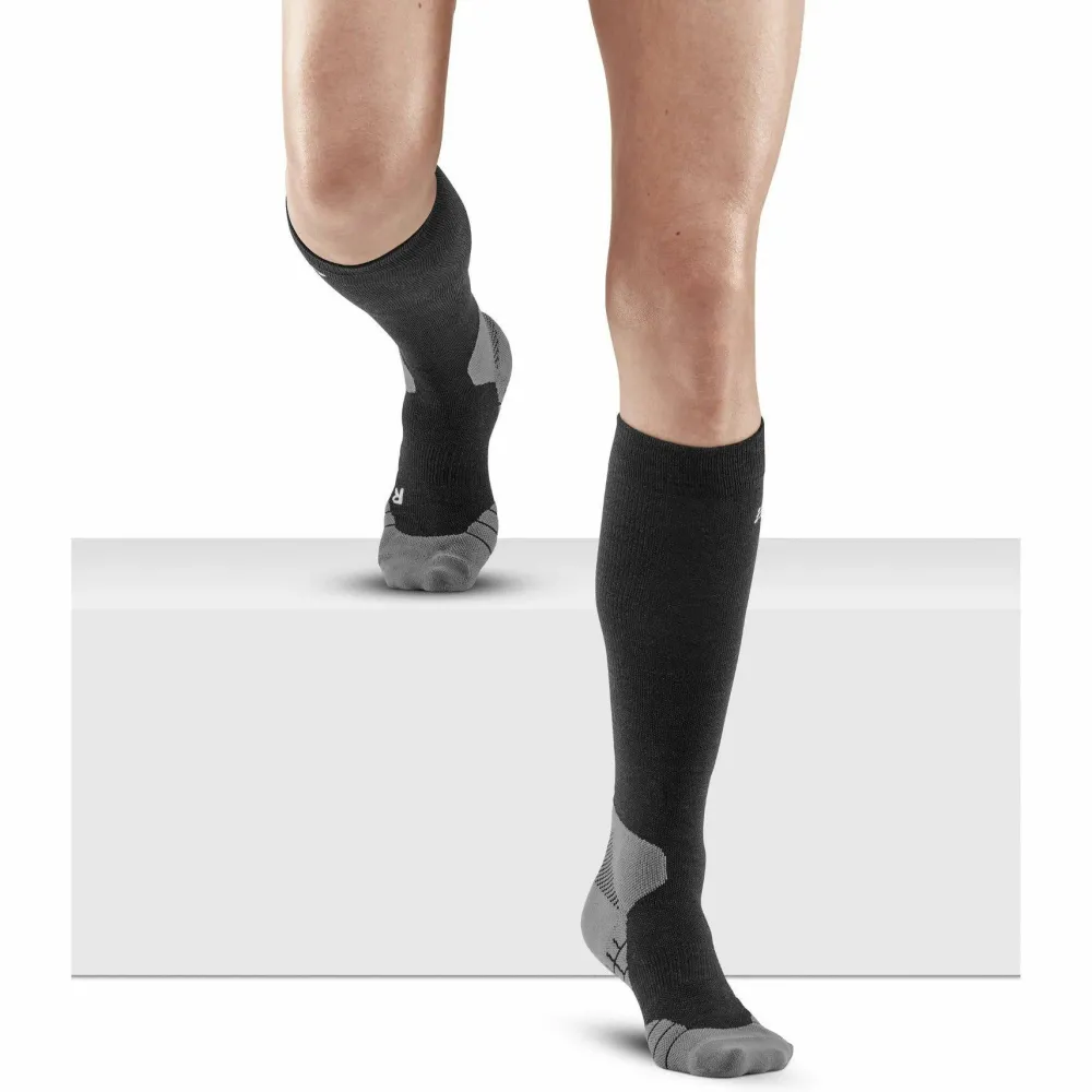 CEP Women's Hiking Light Merino Tall Compression Socks Black Clearance