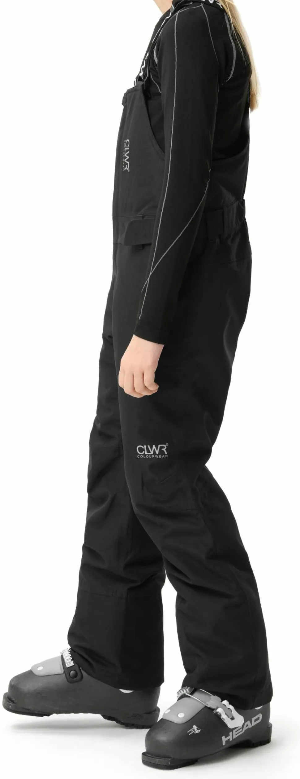 ColourWear Juniors' Slash Bib Pants Black