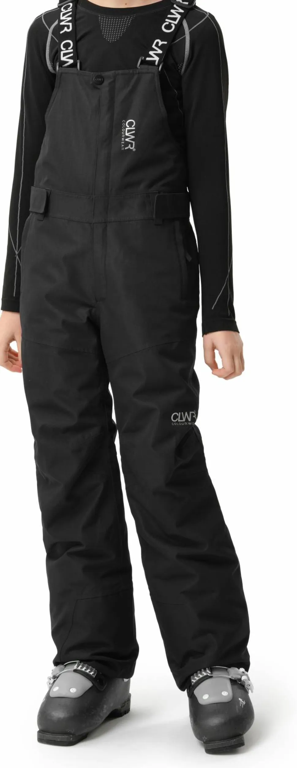 ColourWear Juniors' Slash Bib Pants Black