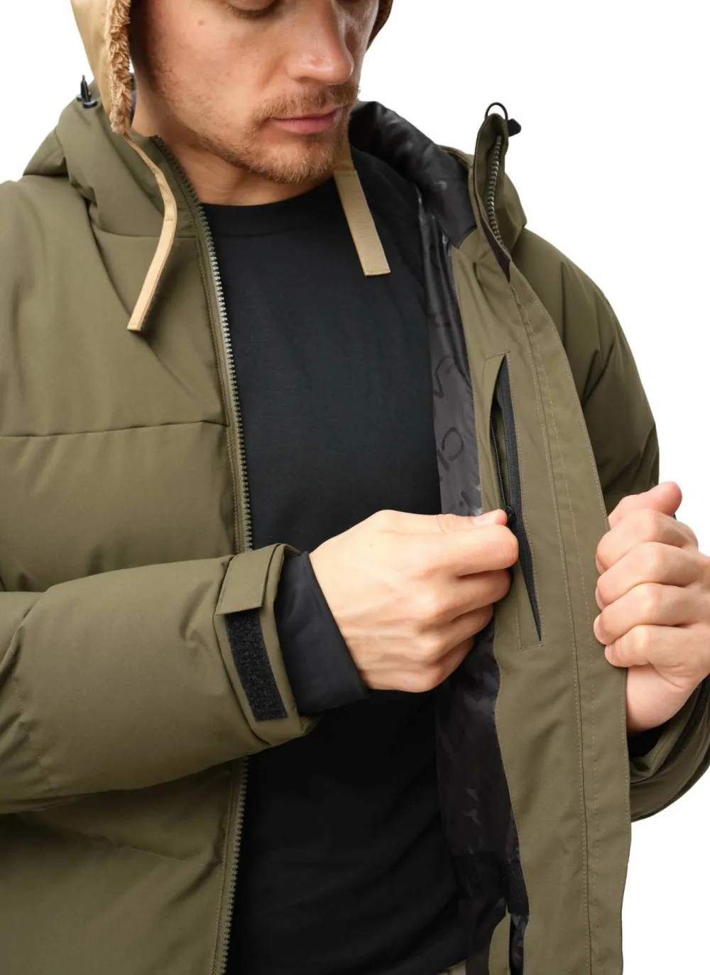 ColourWear Men's Pole Jacket Dark Olive New