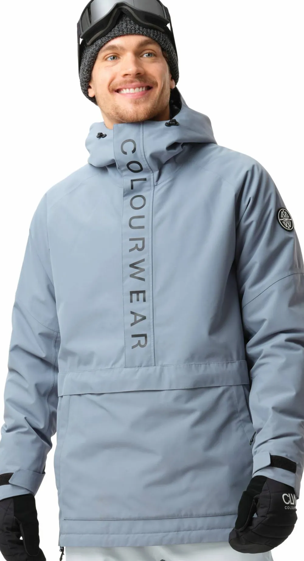 ColourWear Men's Signature Anorak Grey Blue Hot