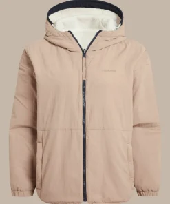 Craghoppers Women's Longlands Reversible Hooded Jacket Ecru / Warm Beige Outlet