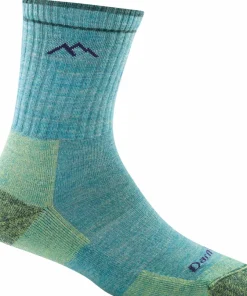 Darn Tough Women's Hiker Micro Crew Midweight Hiking Sock Cushion Aqua Heather