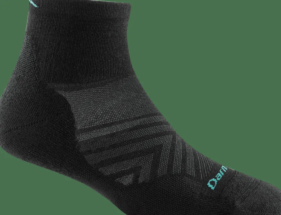 Darn Tough Women's Run 1/4 Ultra-Lightweight Cushion Running Sock Black
