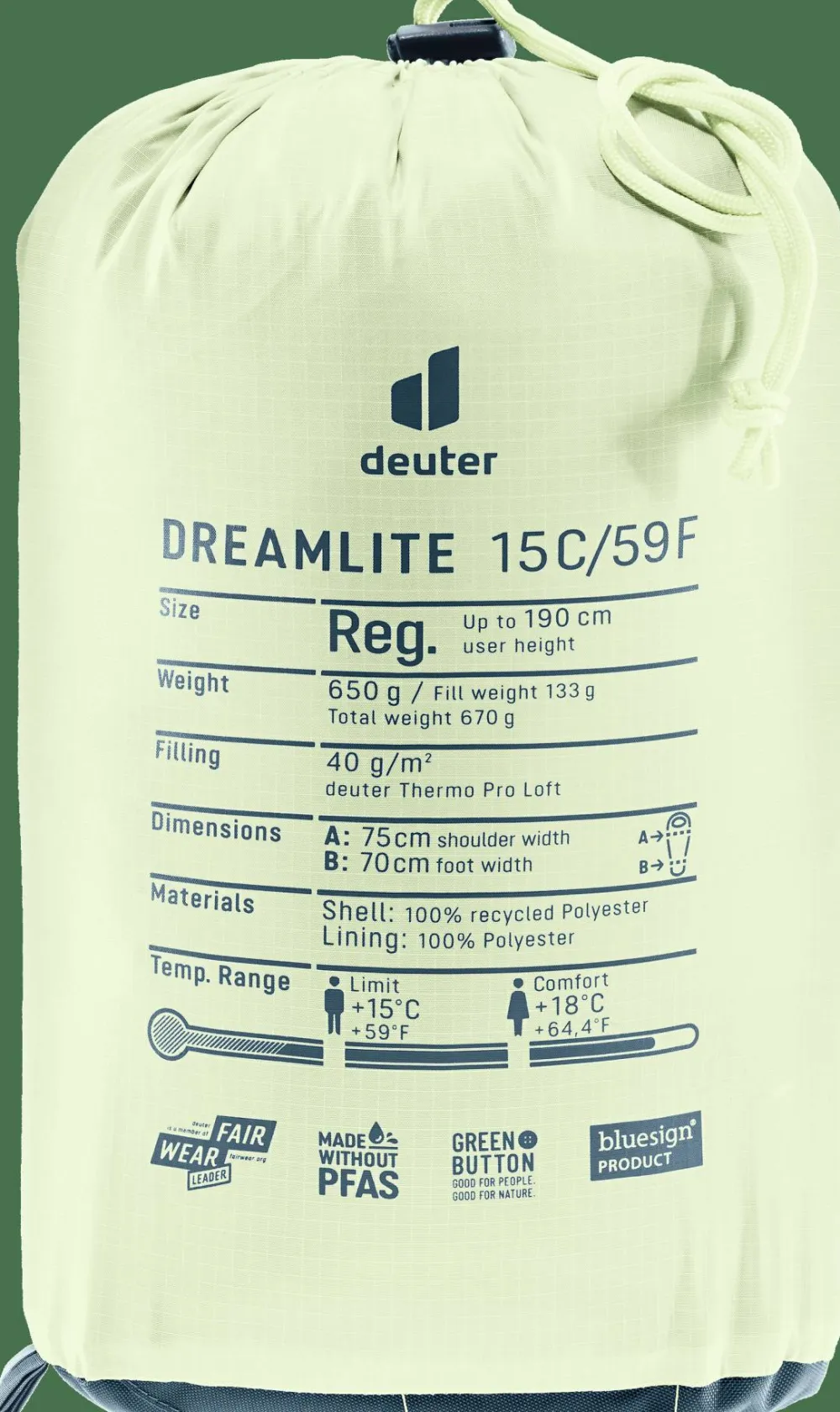 Clearance Dreamlite 15c/59f Tält, Sovsäckar & Liggunderlag