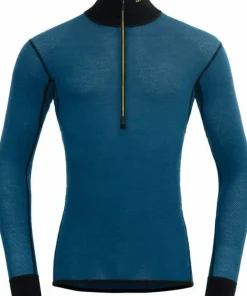 Devold Men's Wool Mesh 190 Zip Neck Flood/Caviar