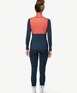 Devold Women's Lauparen Merino 190 Zip Neck Coral/Night/Ink Clearance