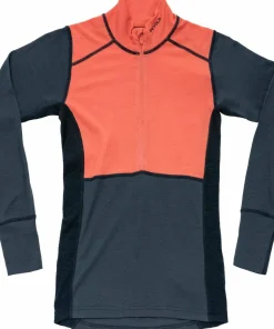 Devold Women's Lauparen Merino 190 Zip Neck Coral/Night/Ink Clearance