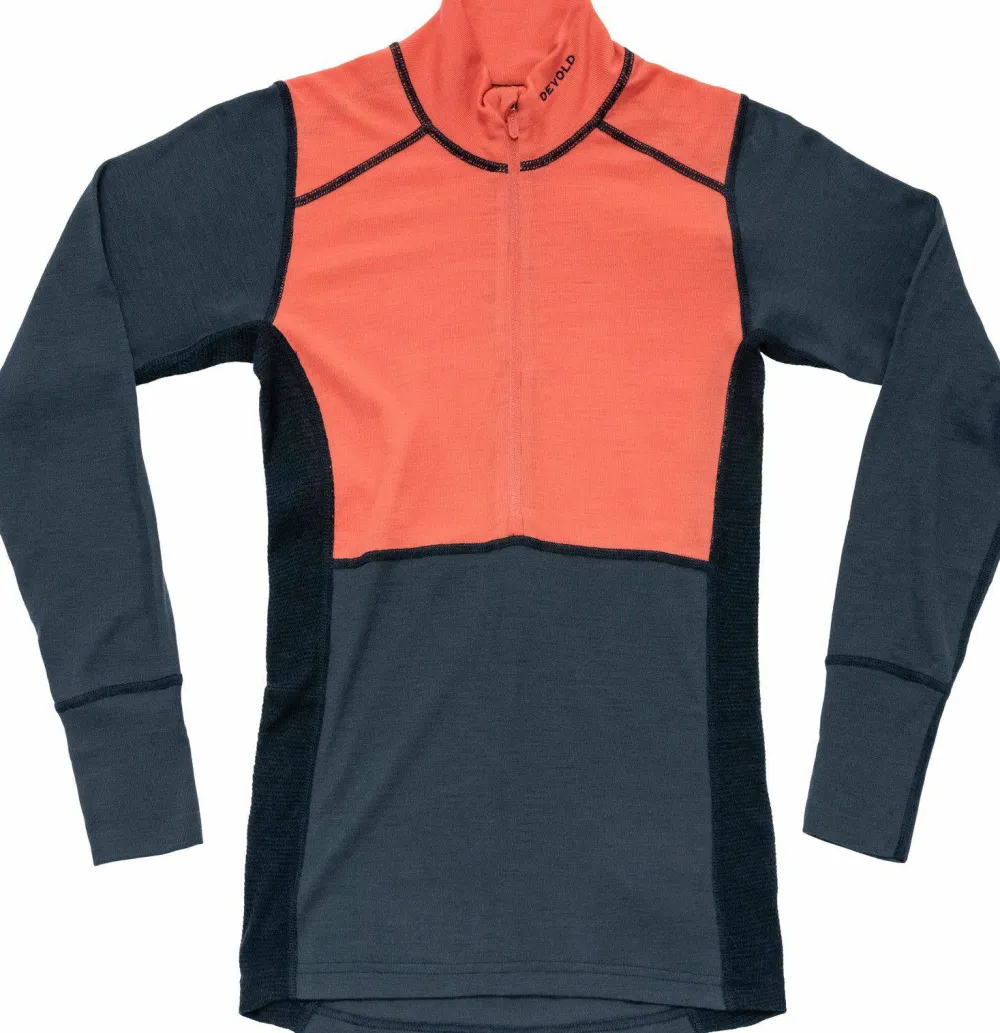 Devold Women's Lauparen Merino 190 Zip Neck Coral/Night/Ink Clearance