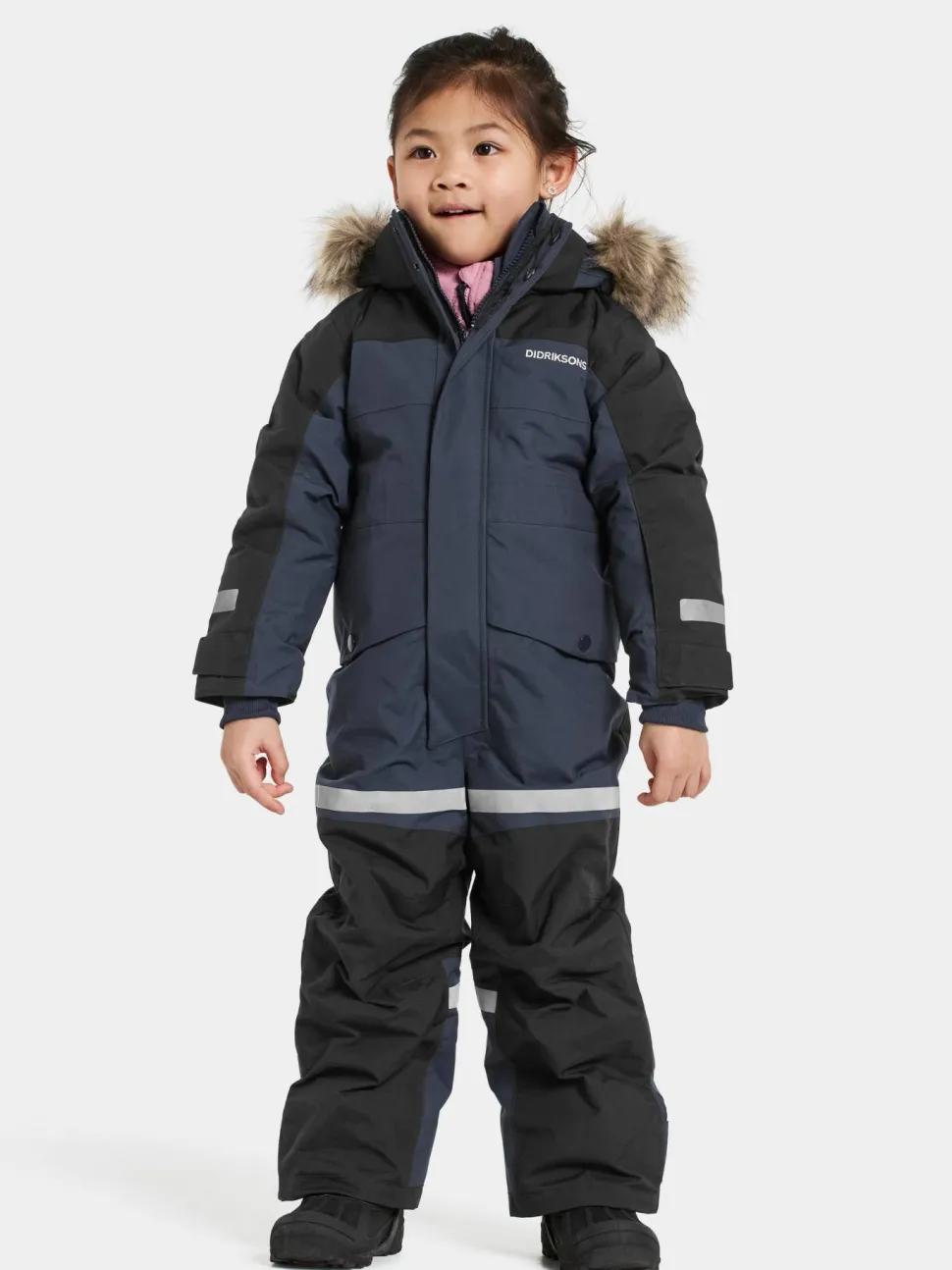 Didriksons Kids' Bjärven Coverall 4 Navy