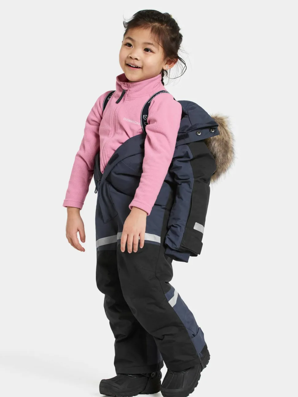 Didriksons Kids' Bjärven Coverall 4 Navy
