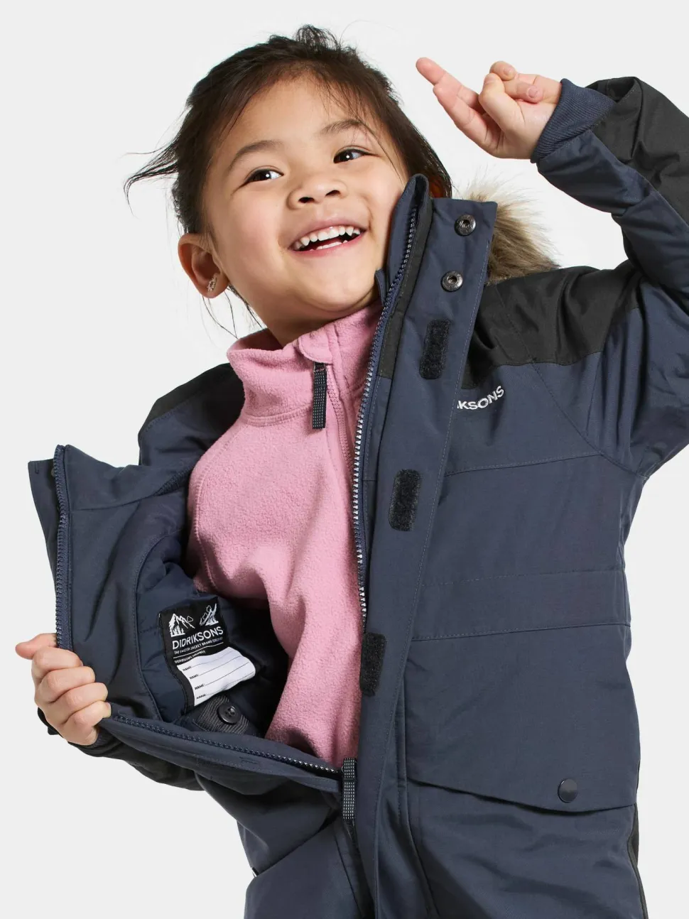 Didriksons Kids' Bjärven Coverall 4 Navy