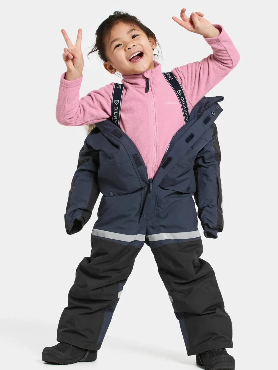 Didriksons Kids' Bjärven Coverall 4 Navy