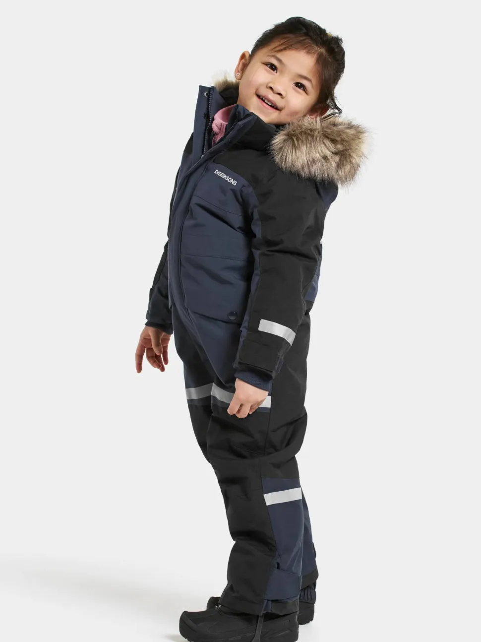 Didriksons Kids' Bjärven Coverall 4 Navy