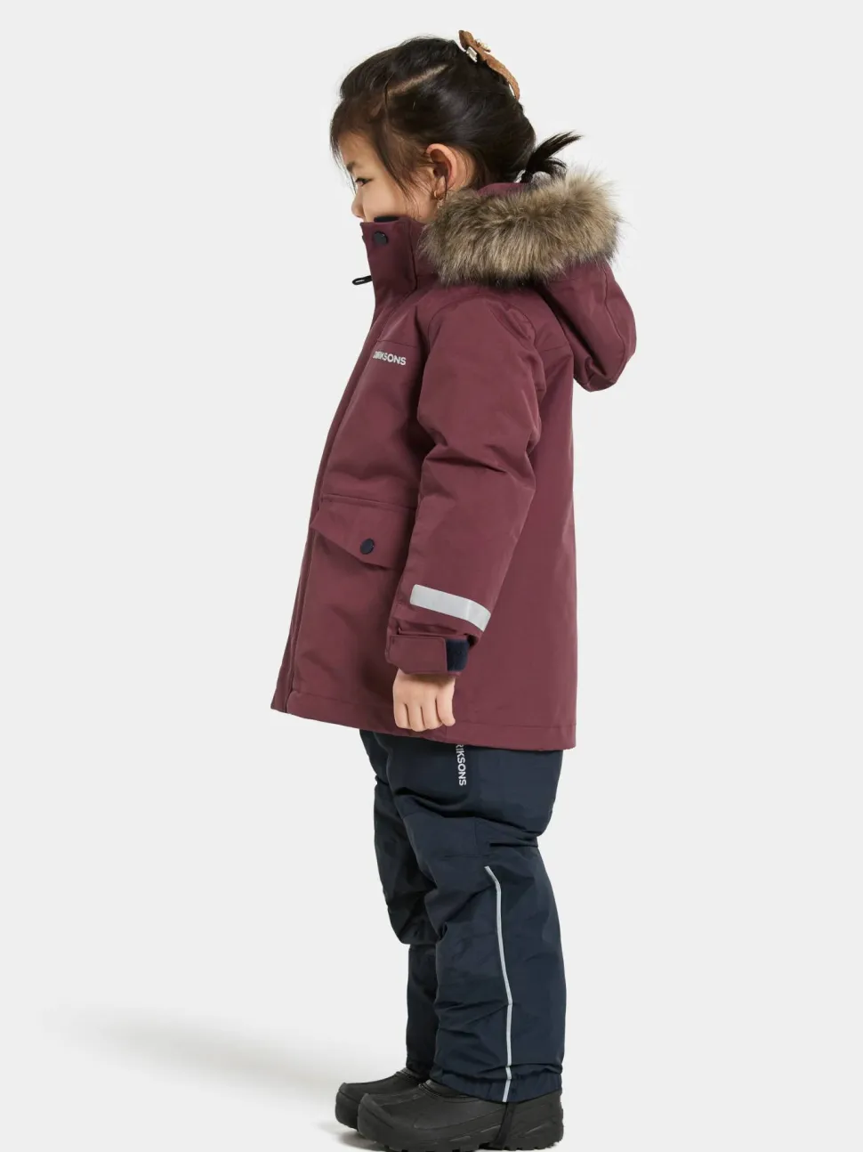 Didriksons Kids' Bjärven Parka 4 Anemon Red
