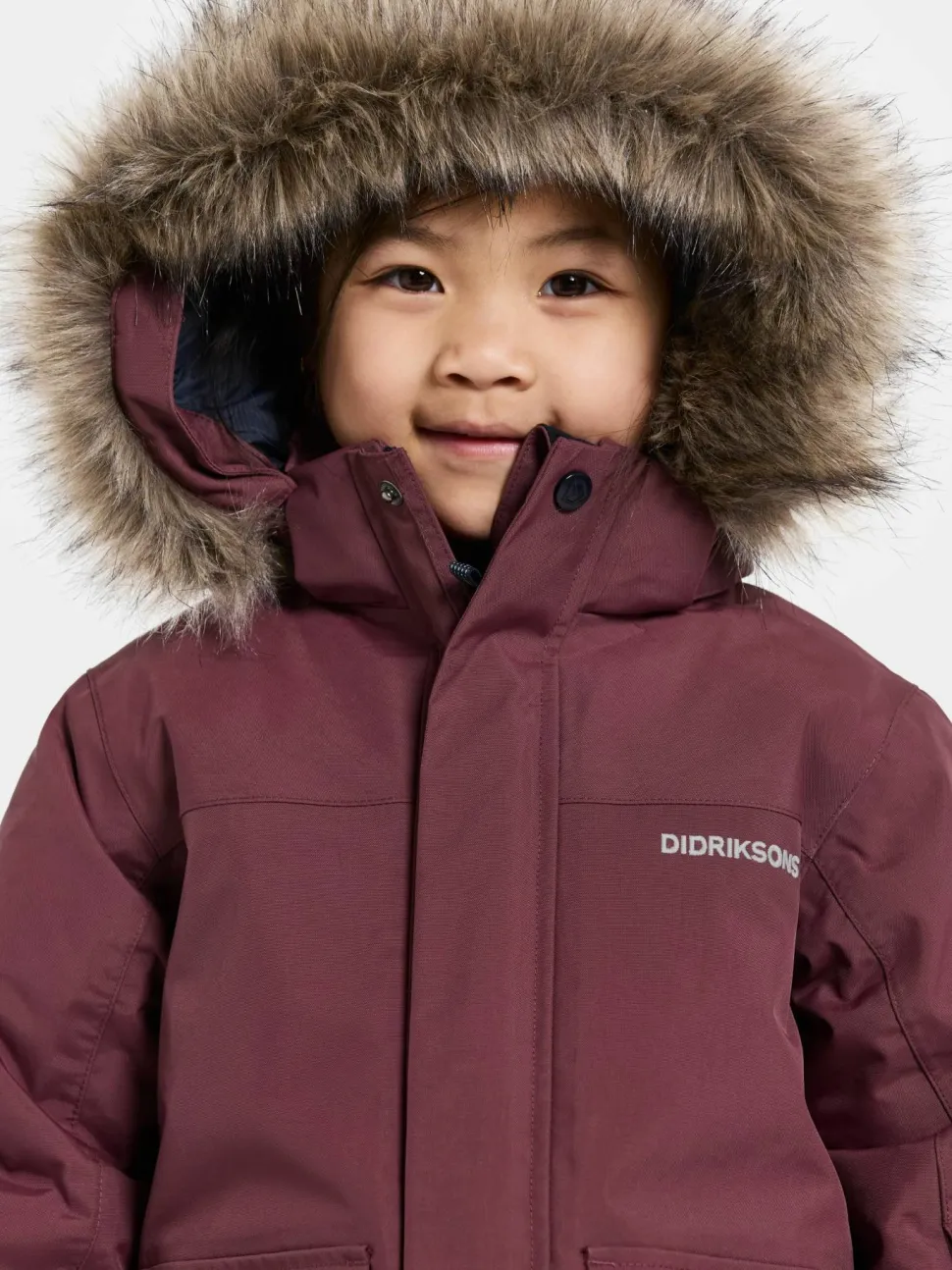 Didriksons Kids' Bjärven Parka 4 Anemon Red