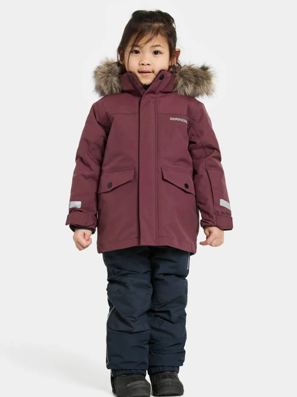 Didriksons Kids' Bjärven Parka 4 Anemon Red