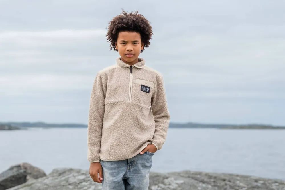 Didriksons Kids' Exa Half Zip Beach Beige Outlet