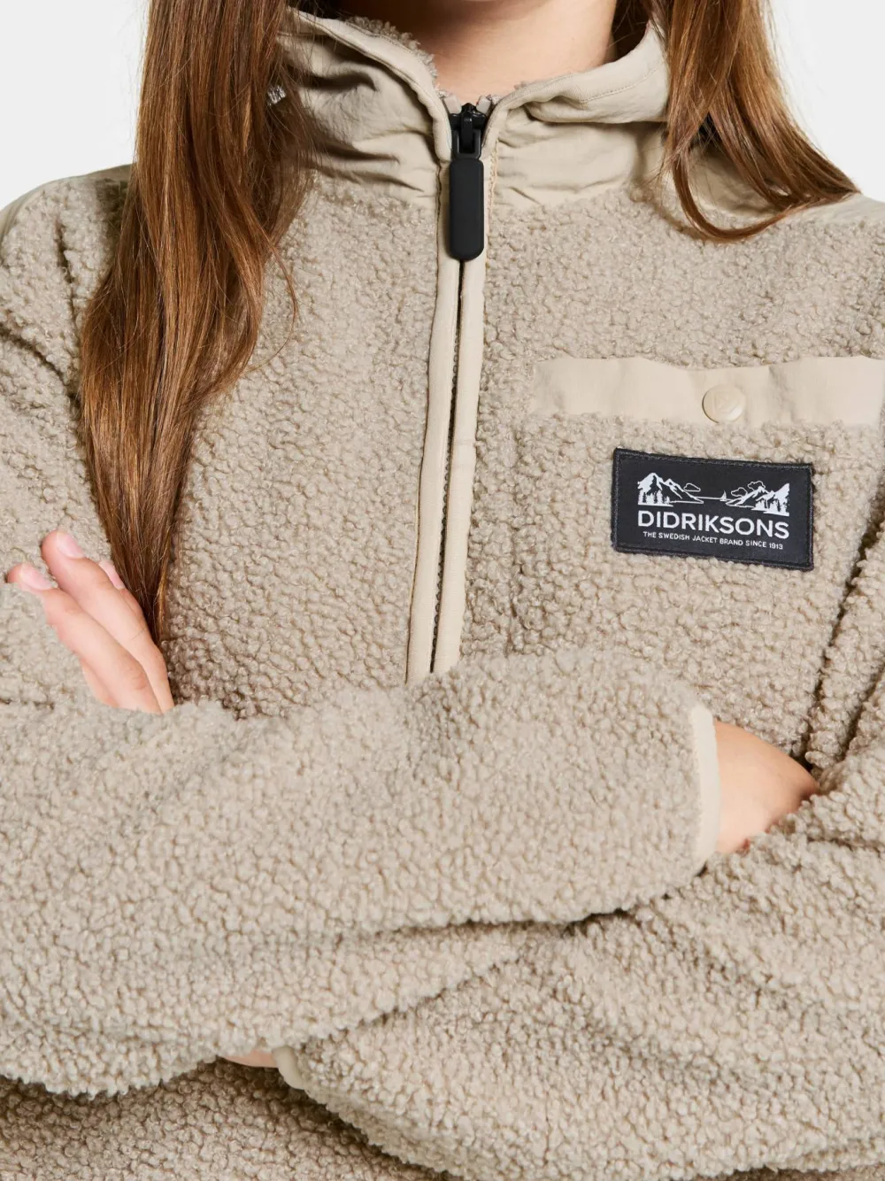 Didriksons Kids' Exa Half Zip Beach Beige Outlet