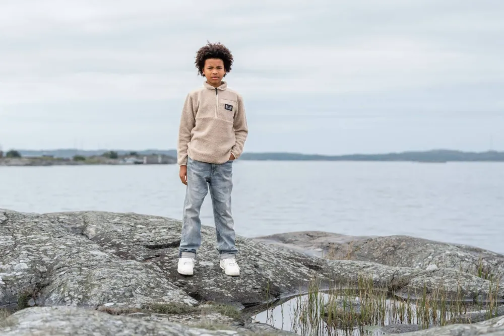 Didriksons Kids' Exa Half Zip Beach Beige Outlet