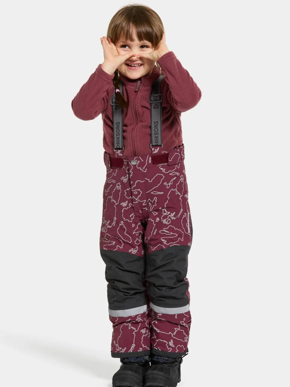 Didriksons Kids' Idre Special Edition Pants Grundsund Reflective Wine