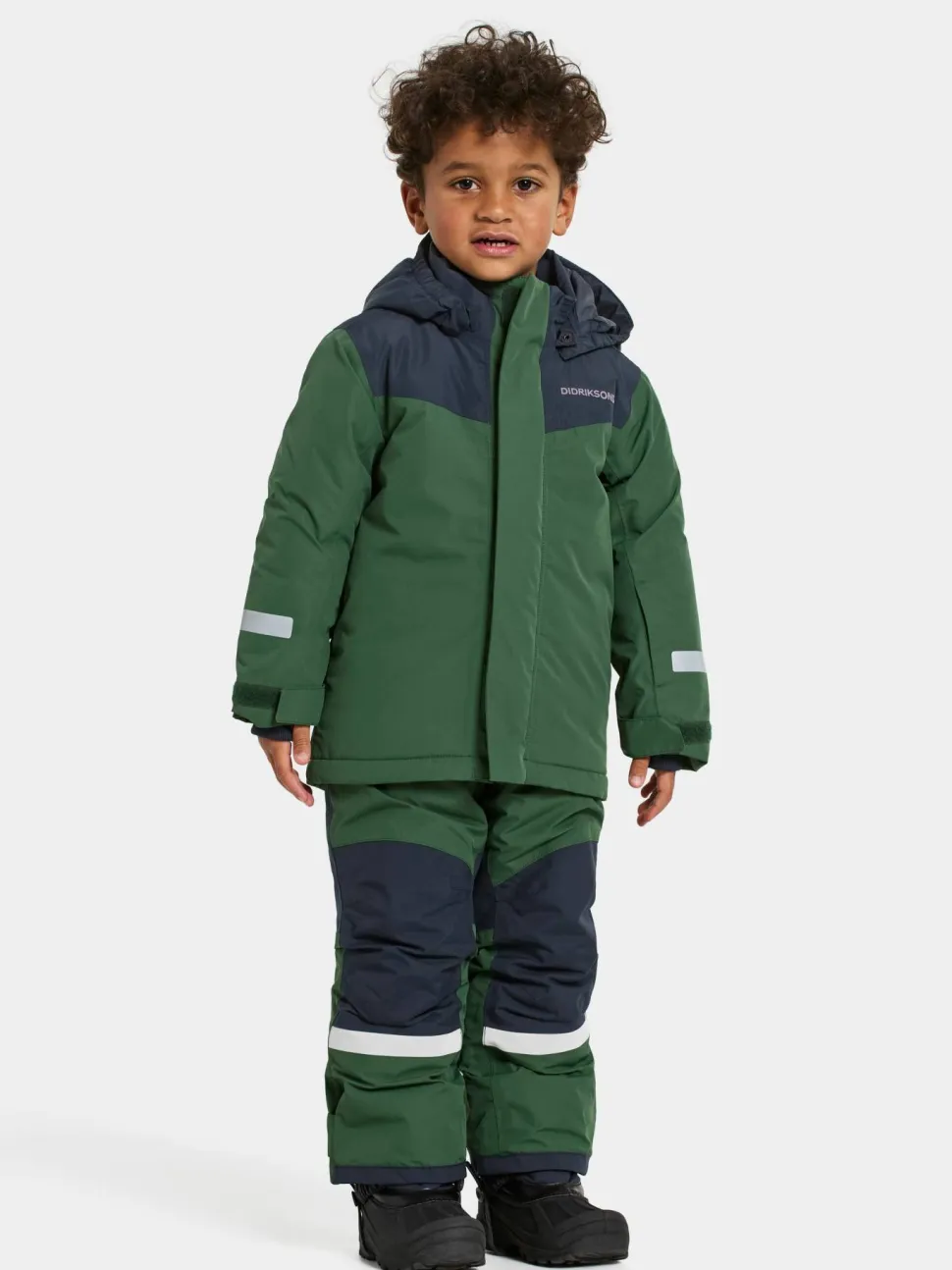 Didriksons Kids' Skare Set Pine Green