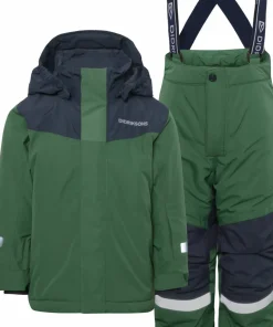 Didriksons Kids' Skare Set Pine Green
