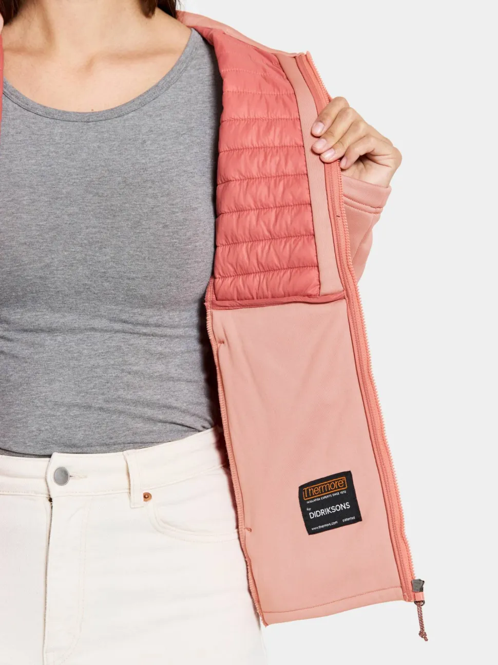 Didriksons Women's Annema Full Zip 6 Powder Pink