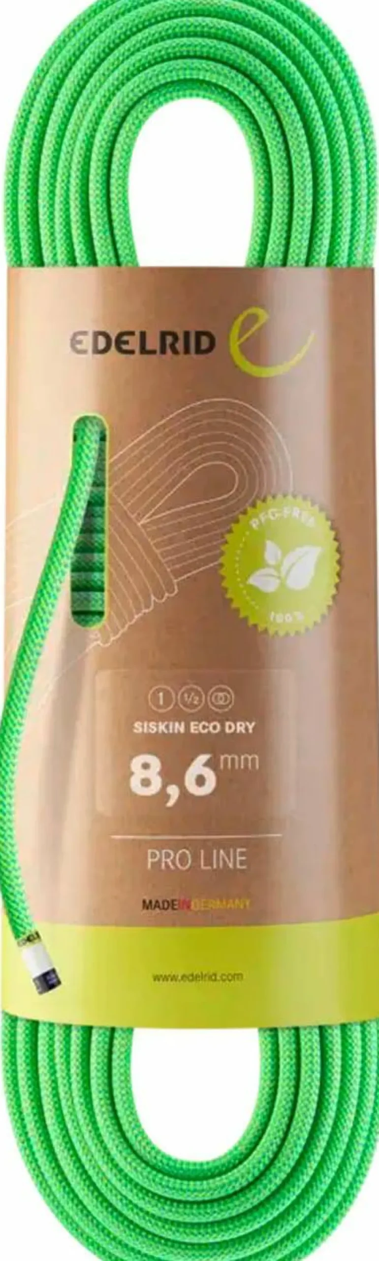 Edelrid Siskin Eco Dry 8,6mm 60 M Neon Green