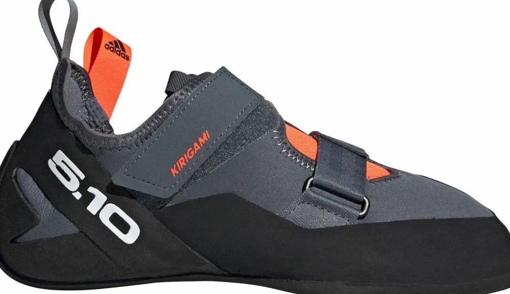 FiveTen Men's Kirigami Climbing Shoes Grey/Black/Red Onix/Core Black/Solar Red New