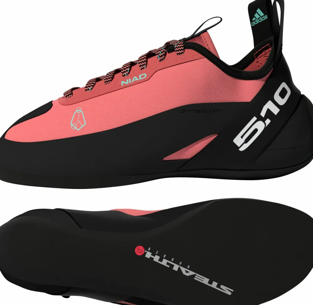FiveTen Unisex Niad Lace Climbing Shoes Core Black/Crew Red/Acid Mint Sale