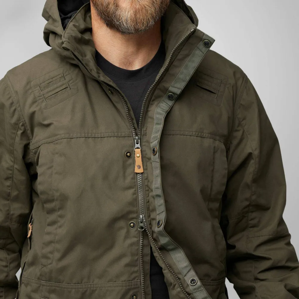 Fjällräven Men's Drev Hybrid Jacket Deep Forest-Orange Multi Camo Clearance
