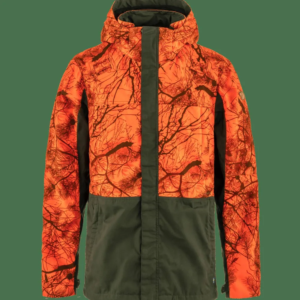 Fjällräven Men's Drev Hybrid Jacket Deep Forest-Orange Multi Camo Clearance