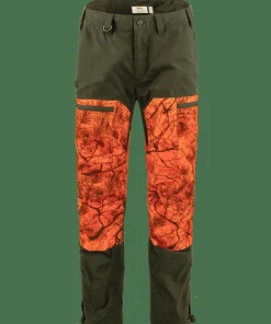 Fjällräven Men's Drev Hybrid Trousers Deep Forest-Orange Multi Camo