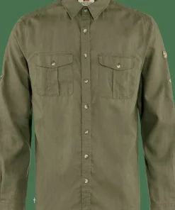 Fjällräven Men's Övik Travel Long Sleeved Shirt Green