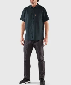 Fjällräven Men's Övik Travel Shirt Short Sleeve Indigo Blue-Dark Navy