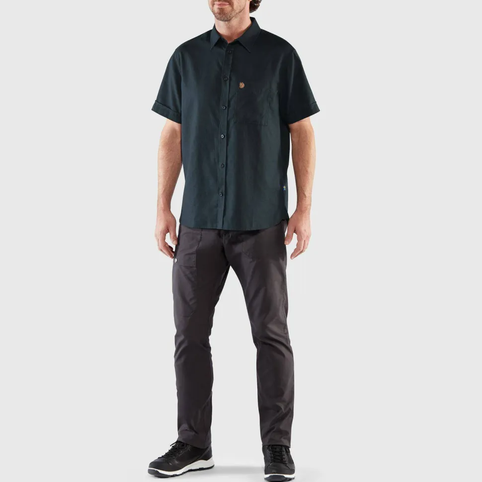 Fjällräven Men's Övik Travel Shirt Short Sleeve Indigo Blue-Dark Navy