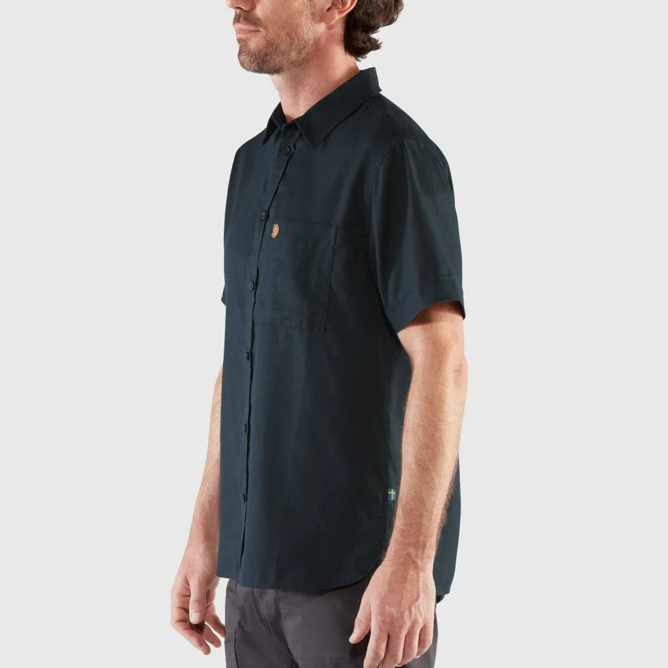 Fjällräven Men's Övik Travel Shirt Short Sleeve Indigo Blue-Dark Navy