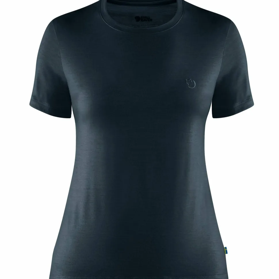 Fjällräven Women's Abisko Wool Short Sleeve Dark Navy