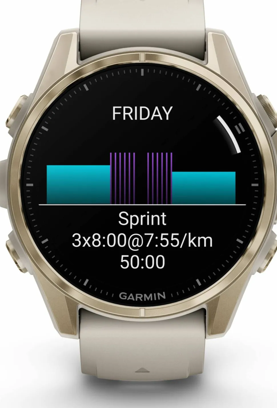 Garmin Fenix 8 Amoled 43mm, Sapphire Soft Gold - Fog Grey/Sandstone Silicone Strap