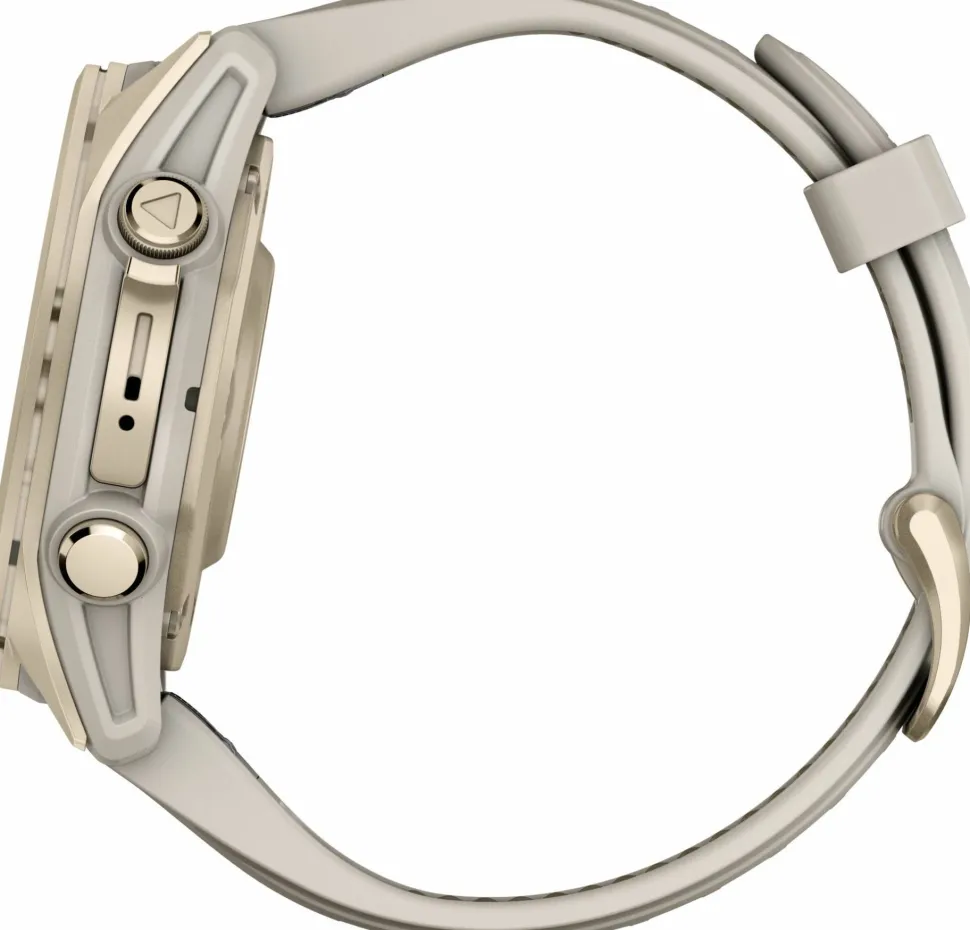 Garmin Fenix 8 Amoled 43mm, Sapphire Soft Gold - Fog Grey/Sandstone Silicone Strap