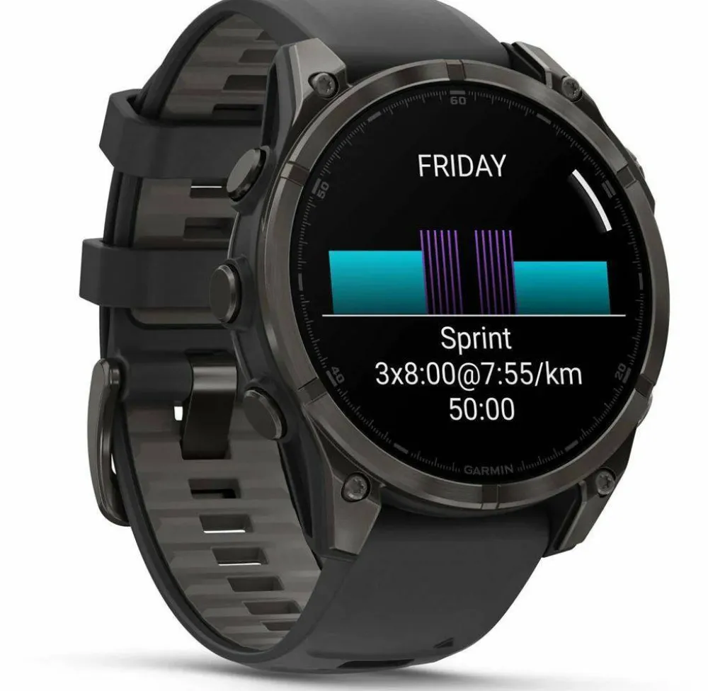 Best Fenix 8 Amoled 47mm, Sapphire Carbon Gray DLC Titanium - Black/Pebble Grey Silicone Strap Elektronik|Löpning
