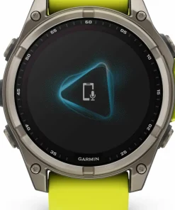 Garmin Fenix 8 Solar 47mm, Sapphire Solar Titanium - Amp Yellow/Graphite Silicone Strap